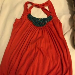 Orange beaded top